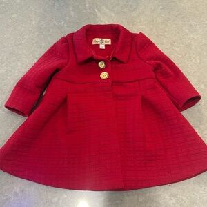 Purple Rose Little Girl's Formal Holiday Textured Red/Gold Coat Size 12 Months‎